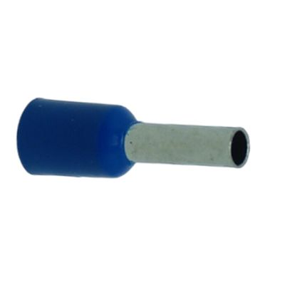 Terminal Compressão Tipo Tubular 2.5 Mm Simples C/ Capa Plastica Cinza/Azul