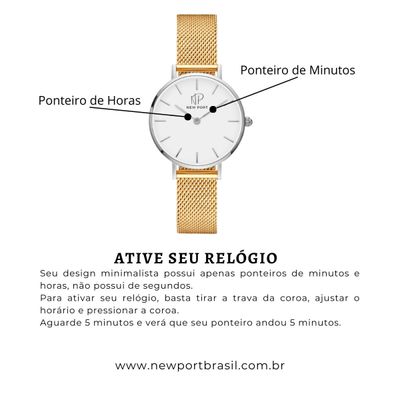 Kit Relógio Feminino Analógico 32mm + Bracelete Prateada