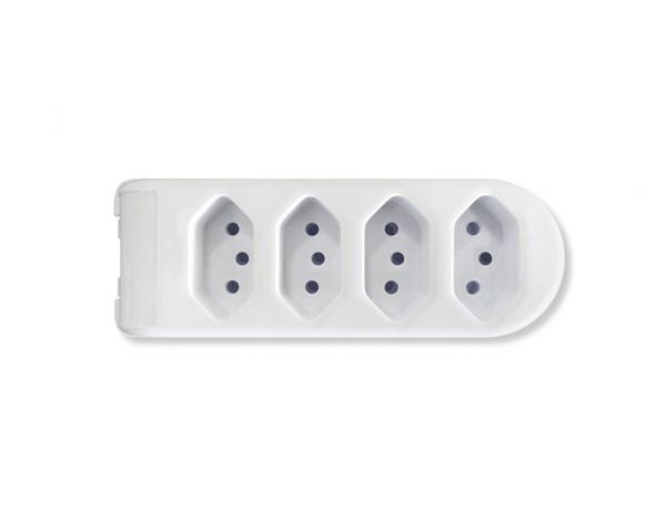 Tomada Barra 4 Tomadas 2P+T 10A 250V Branca