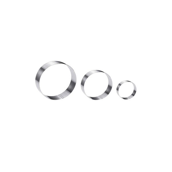 Cortador de Bolo Redondo Forminha Corte Molde Aço Inox 3un