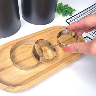 Cortador de Bolo Quadrado Redondo Forma Corte Molde Inox 6un