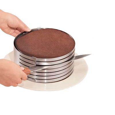 Cortador de Bolo Redondo e Aro Camadas Molde Ajustavel Inox