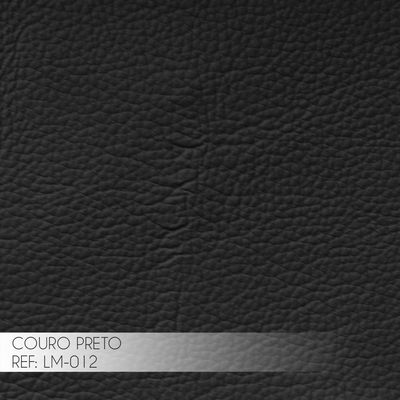 Kit 2 Puff Decorativo Sala de Estar Costela Couro Preto - Gran Belo