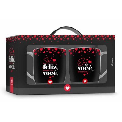 CANECA PORCELANA 360ML C/2 EU E VOCÊ PRA SEMPRE BRASFOOT