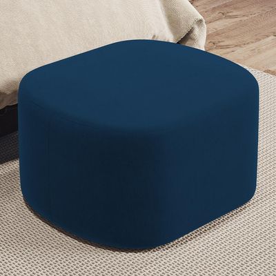 Kit 2 Puffs Decorativos Orgânico para Living Quarto 70cm Doha W01 Suede Azul Marinho - Lyam Decor