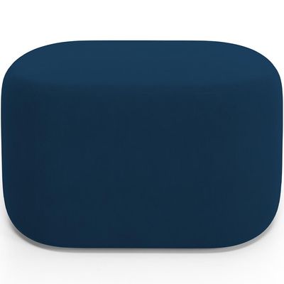 Kit 2 Puffs Decorativos Orgânico para Living Quarto 70cm Doha W01 Suede Azul Marinho - Lyam Decor