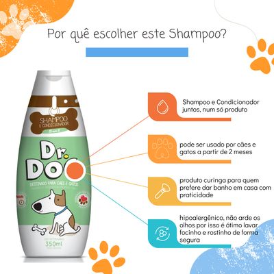 Kit Shampoo-condicionador Cachorro Gato pet + Perfume sempre cheirosinho Dr. Dog hipoalergenico