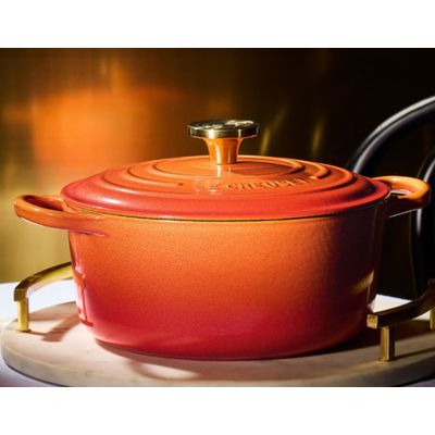 PANELA LE CREUSET REDONDA SIGNATURE FERRO FUNDIDO 28CM FLAMME DORÉE 21177281834479
