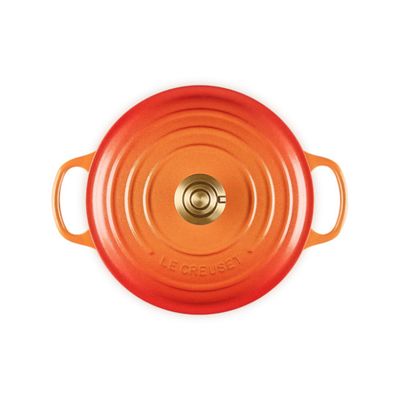 PANELA LE CREUSET REDONDA SIGNATURE FERRO FUNDIDO 28CM FLAMME DORÉE 21177281834479