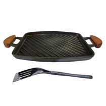 Chapa Bifeteira Grill Antiaderente Alça 31x24cm e Espátula