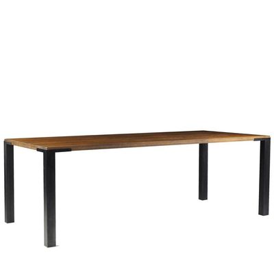 Mesa Sala de Jantar Cozinha Bladel 220cm Grafite Madeira Maciça Rustic Brown - Gran Belo