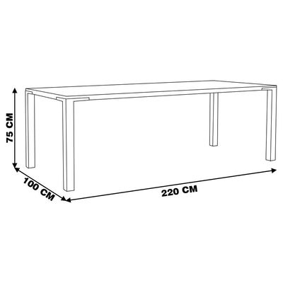Mesa Sala de Jantar Cozinha Bladel 220cm Grafite Madeira Maciça Rustic Brown - Gran Belo