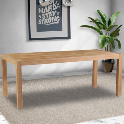 Mesa Sala de Jantar Cozinha Dumai 160cm Madeira Maciça Acácia Escovado - Gran Belo