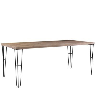 Mesa Sala de Jantar Cozinha Ludiana 190cm Grafite Madeira Maciça Driftwood - Gran Belo