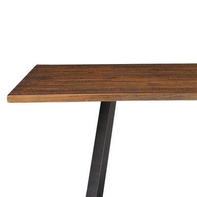 Mesa Sala de Jantar Cozinha Ogleary 190cm Grafite Madeira Maciça Rustic Brown - Gran Belo