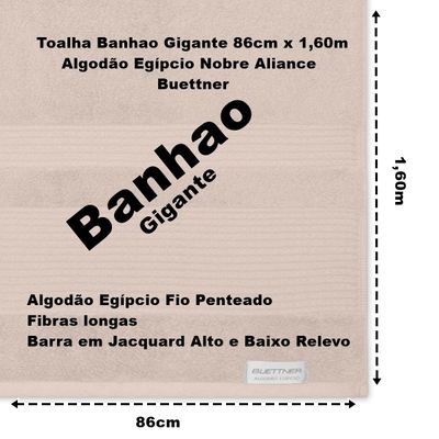 Toalha Banhão Gigante Buettner Algodão Egípcio Nobre 86cmx160m Aliance Palha