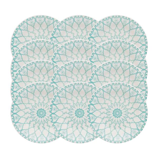 Prato Fundo de Cerâmica Estampa Donna Mandala 22cm 12 Unidades - Biona 091066