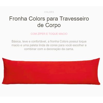 Fronha Avulsa Poliéster Hug Colors 40x130cm Vermelho Lavive