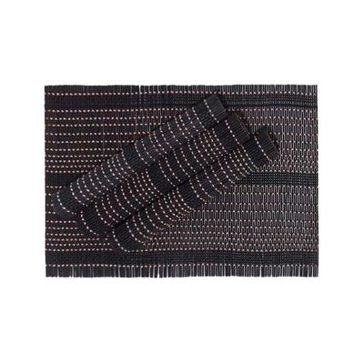 Kit Jogo Americano Bambu 4 Peças Unicolor Preto Jolitex