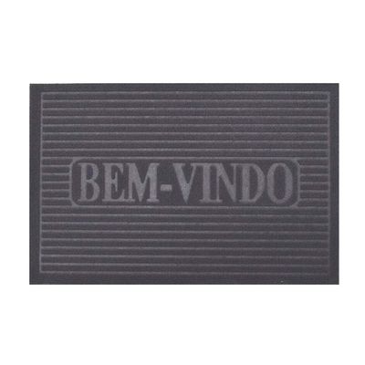 Capacho Bem Vindo 38x58cm Camesa Cinza