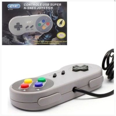 Controle Joystick para PC SNES USB Cinza Knup - KP-3124