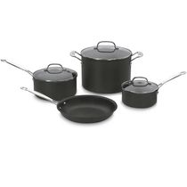 CONJUNTO CUISINART DE PANELAS ANODIZADAS CHEF'S CLASSIC 7 PEÇAS PRETO 66-7P1