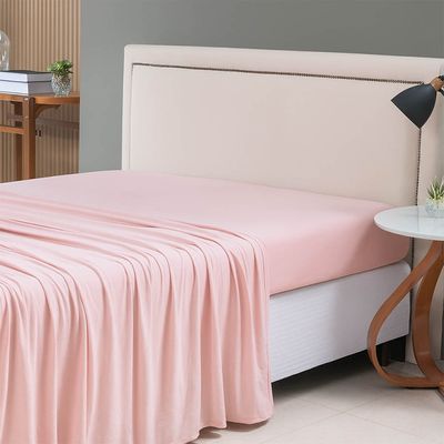 Lençol de Cima Avulso Minimal Liso Casal 01 Peça Malha 100% Algodão - Rose