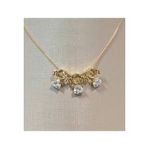 Colar filhas tres meninas em cristal banhado em ouro 18k