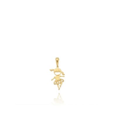 Pingente filha bailarina com zirconias banhado ouro