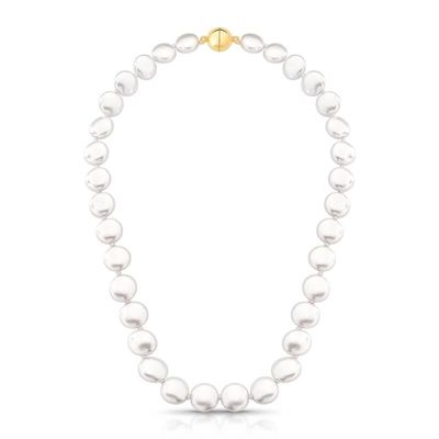 Colar com Pérolas Shell Júlia com fecho íma banhado em ouro