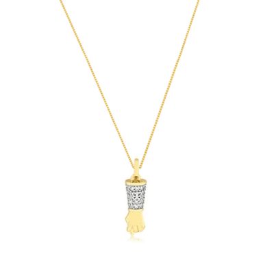 Colar de Figa com zirconias banhado em ouro 18k semijoia