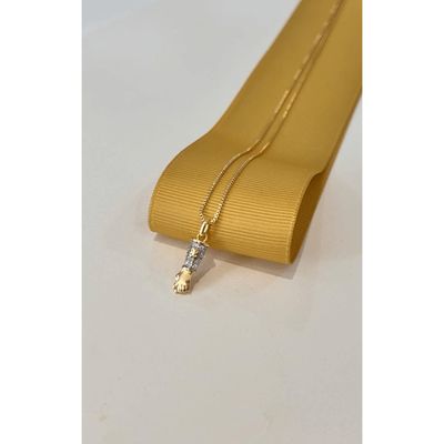 Colar de Figa com zirconias banhado em ouro 18k semijoia