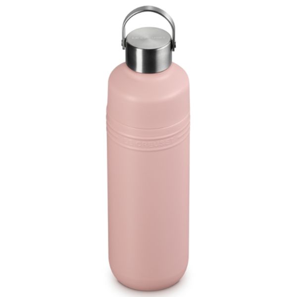 GARRAFA LE CREUSET TÉRMICA ON THE GO EM AÇO INOXIDÁVEL 1 LITRO SHELL PINK 41066337770001