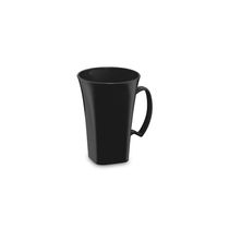 Caneca Preta Cappuccino 400ml Plastico BPA Free Jogo 4un