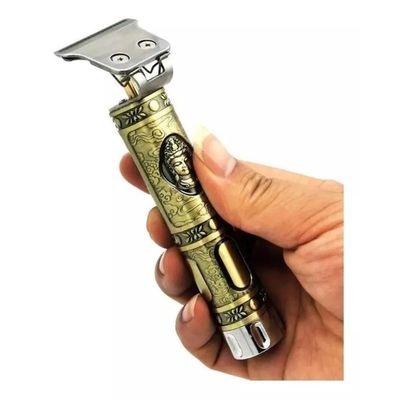 Máquina De Acabamento Pezinho/barba Metalizado Sem Fio Recarregável Buda 2 Baterias Kemei Km-1974A