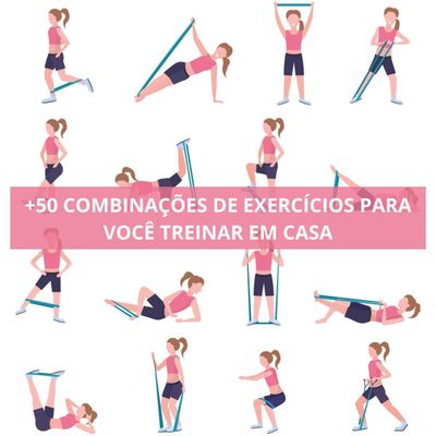 Kit 5 Mini Band + Kit 11 Elastico Extensor Treino Em Casa Exercícios Malhar Musculação Fisioterapia KIT 02 PROD