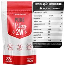 Pure Whey 2W Puretech Whey 2W Refil 900g Sabor Morango