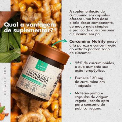 Cúrcuma em Cápsula 130mg com 30 cápsulas Nutrify Curcumina