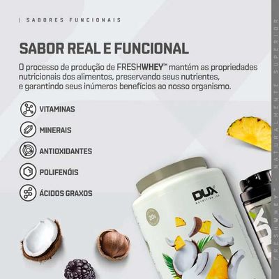 Fresh Whey Dux 450G 3W Isolado Sabor Coco e Abacaxi