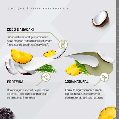 Fresh Whey Dux 450G 3W Isolado Sabor Coco e Abacaxi