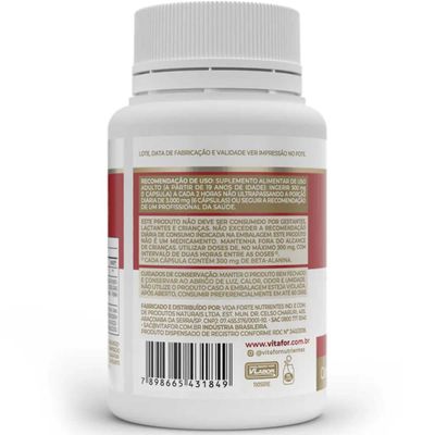 Beta Alanina capsula 500mg com 120 Vitafor 100% Beta-Alanina