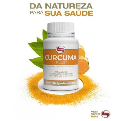 Curcuma em Capsula Vitafor Curcuma Plus 500mg c/ 60 cápsulas