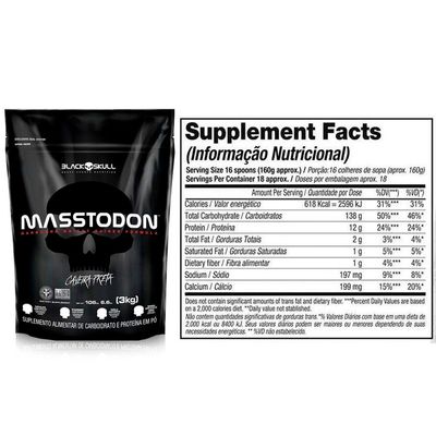 Masstodon Hipercalórico Black Skull Refil 3kg Banana