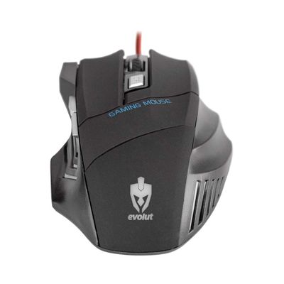 Mouse Gamer 2400 Dpi Predator Led Eg-103 Rgb Evolut + Nfe 6 Botões Ergonômico Óptico Windows 7/8/10 Linux e Mac
