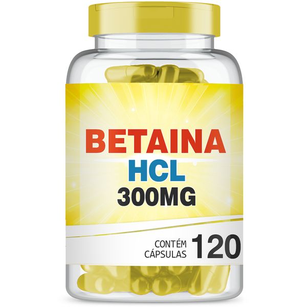 Cloridrato de Betaina HCL 300mg com 120 cápsulas