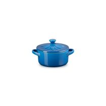 MINI COCOTTE SUNFLOWER LE CREUSET EM CERÂMICA 10CM 250ML AZUL MARSEILLE