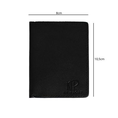 Carteira Masculina Couro Legítimo Porta Cartão Slim Preta