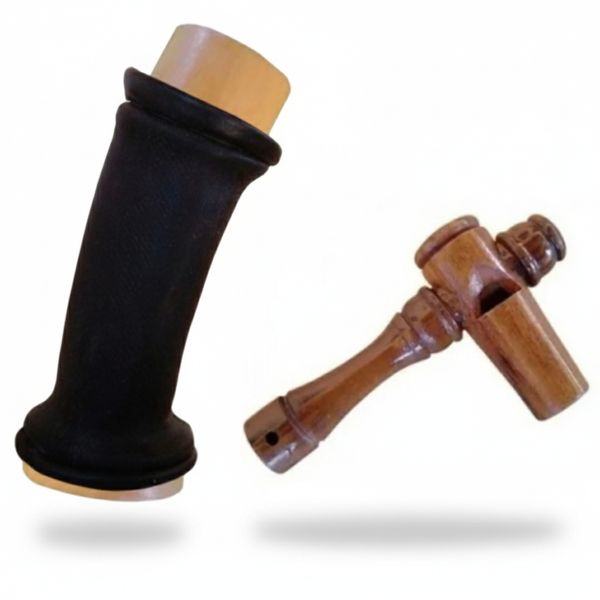 Apito Inhambu De Madeira Modelo 01 + Apito Aracuã Com Fole