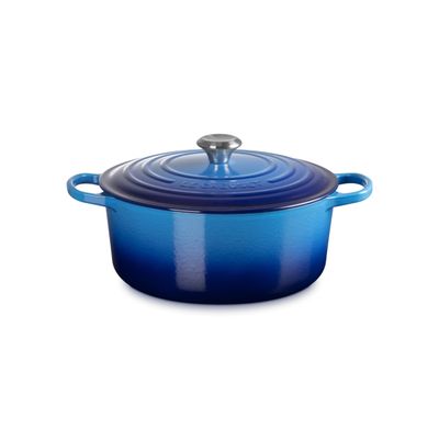 PANELA LE CREUSET REDONDA SIGNATURE EM FERRO FUNDIDO 18CM AZURE BLUE 21177182202430