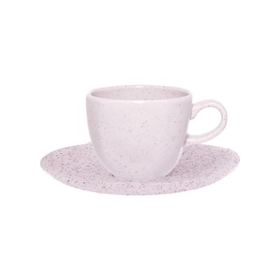 Conjunto 6 Xícaras Chá Com Pires Ryo Pink Sand 220ml Porcelana Oxford